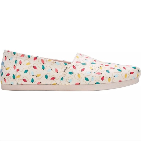 Toms Shoes - TOMS Christmas Lights Printed Canvas Multicolor  Slip-On Shoes size 6.5